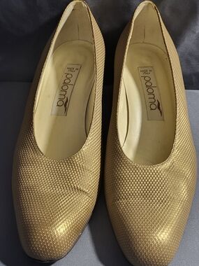 Women's Gold Slip-On Flats